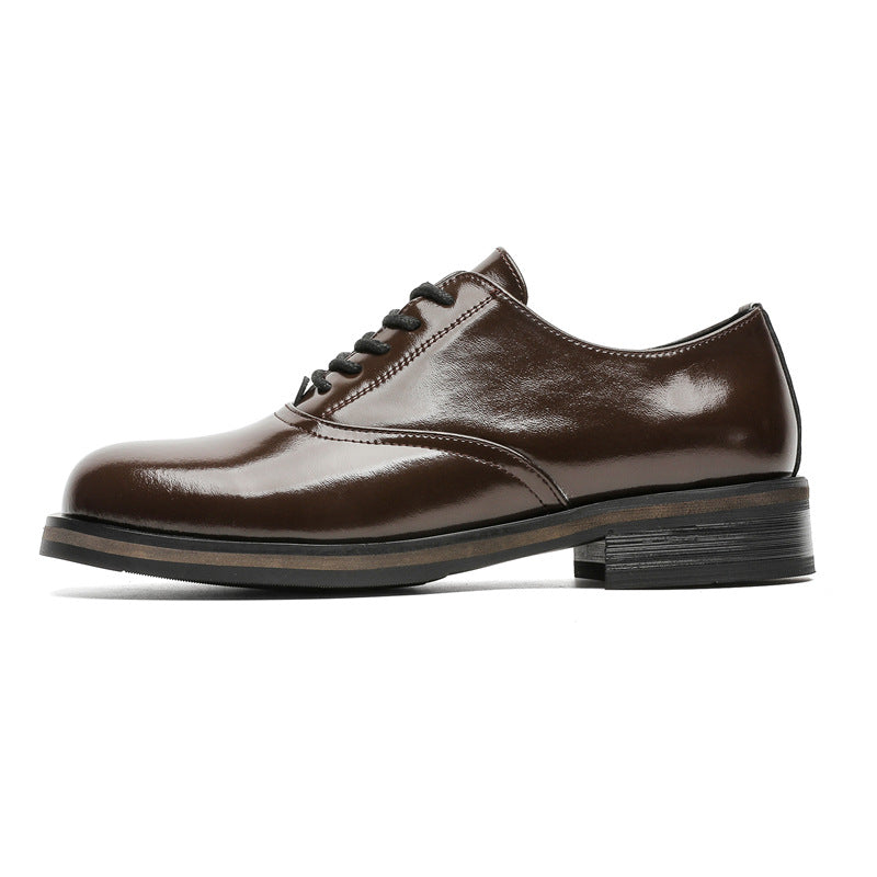 Women's & Men's Spring Couple Derby British Style Business Leather Shoes