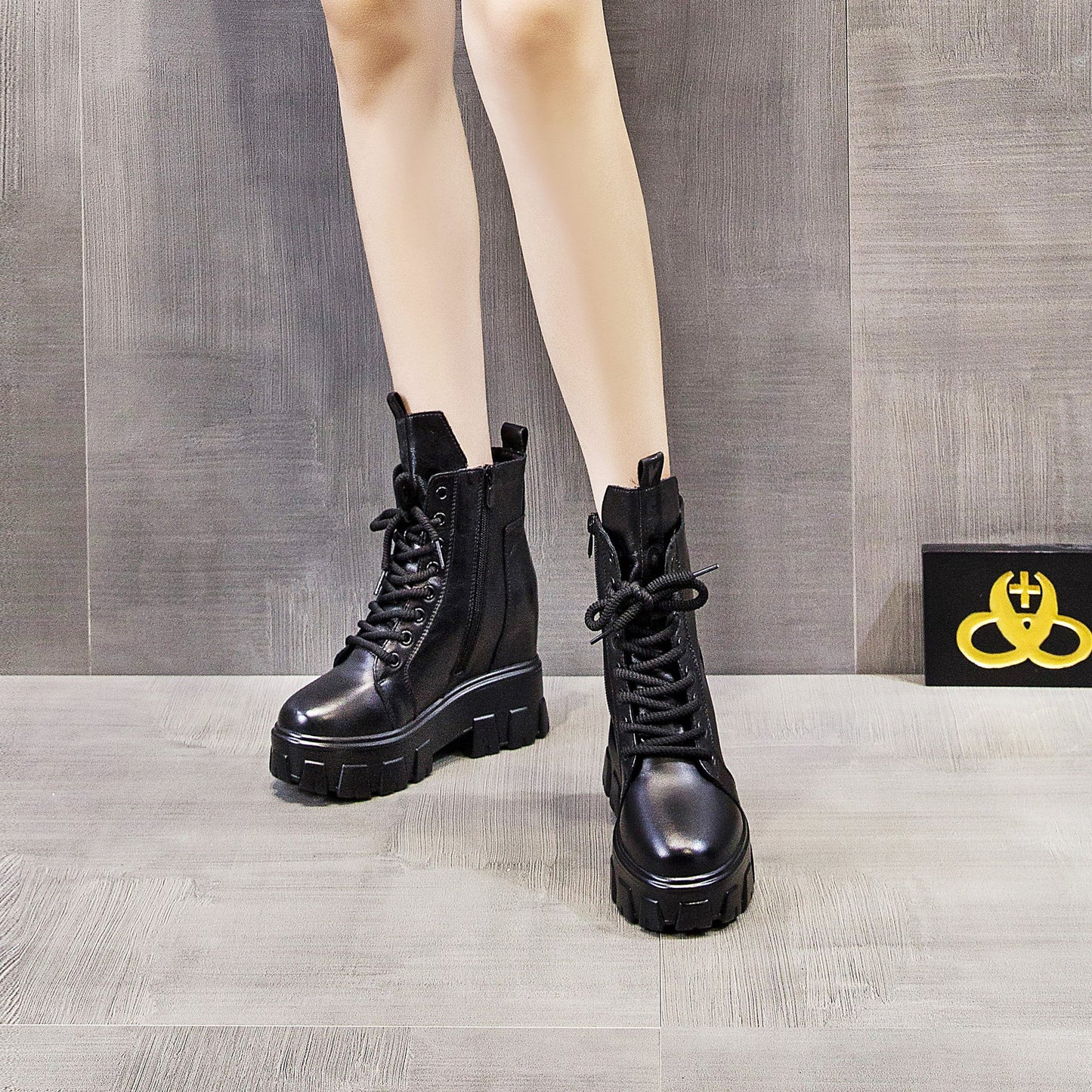 Women's Genuine Winter Height Increasing Insole Platform Boots