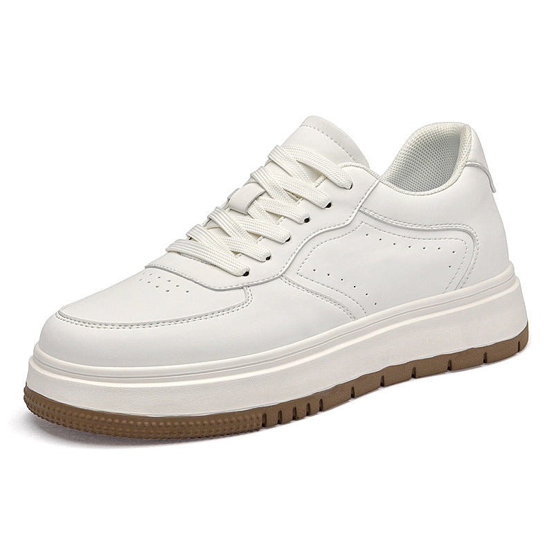Men's Invisible Height Increasing Insole White Breathable Trendy Men's Board Shoes