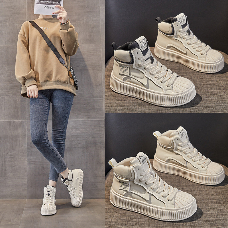 Women's Top White Korean Style Thick Bottom Women's Sports Shoes