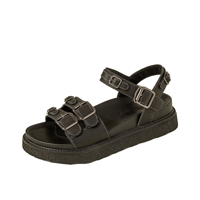 Women's Versatile Platform Roman Flat Thick Bottom Men's Shoes