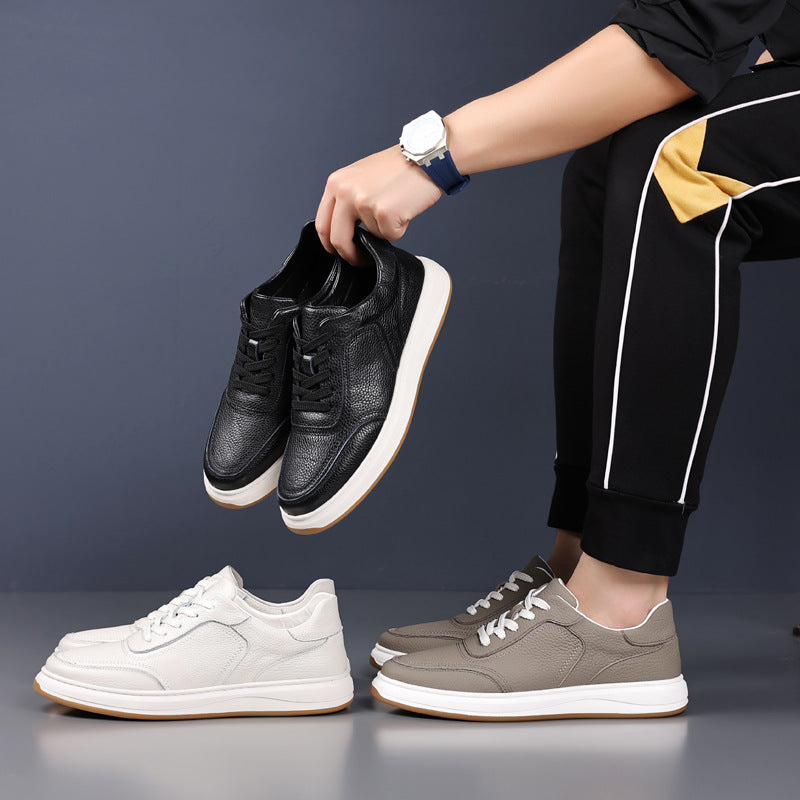 Men's First Layer Cowhide Genuine Breathable Section Casual Shoes