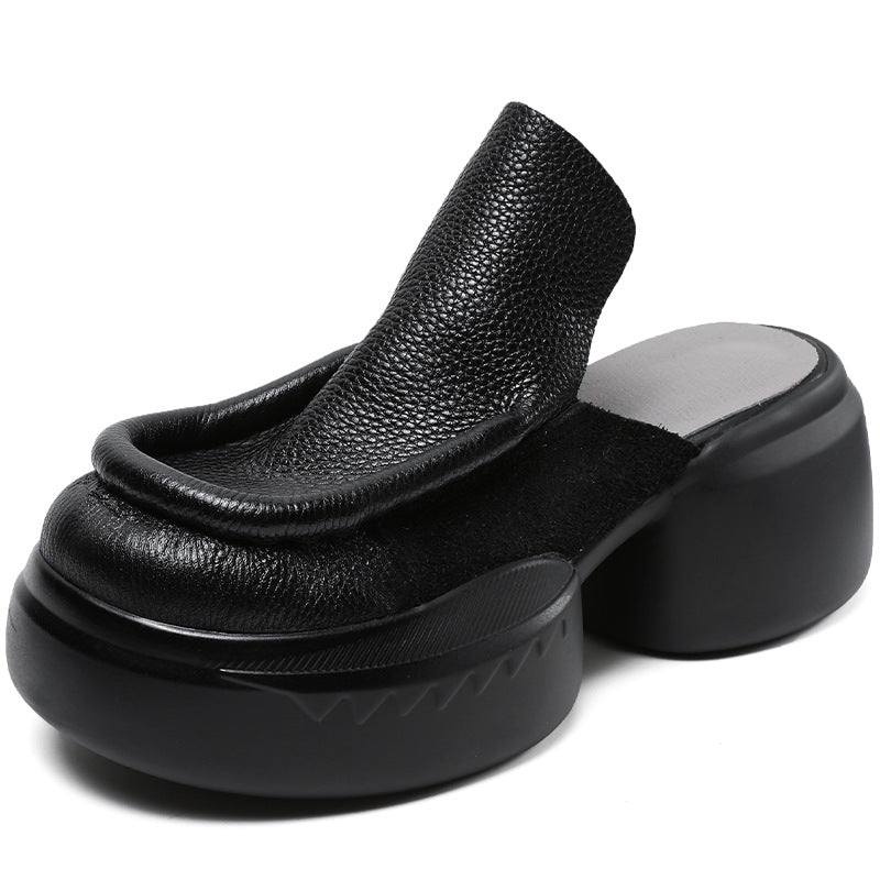 Women's High Summer Genuine Retro Outdoor Raise The Bottom Slippers