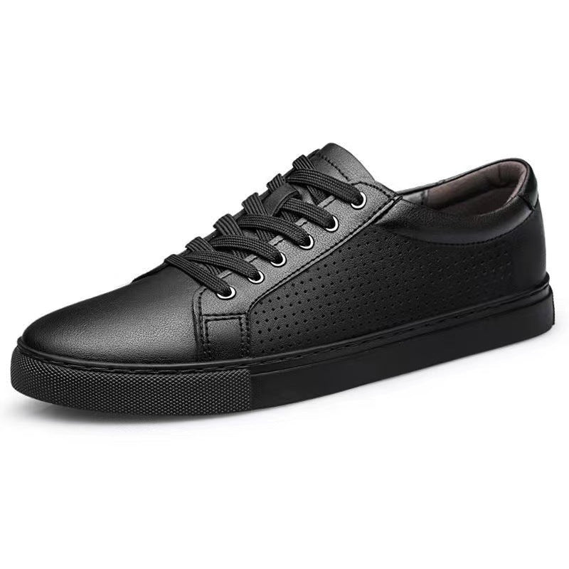 Women's & Men's Large Size White Cowhide Soft Bottom Men's Board Shoes