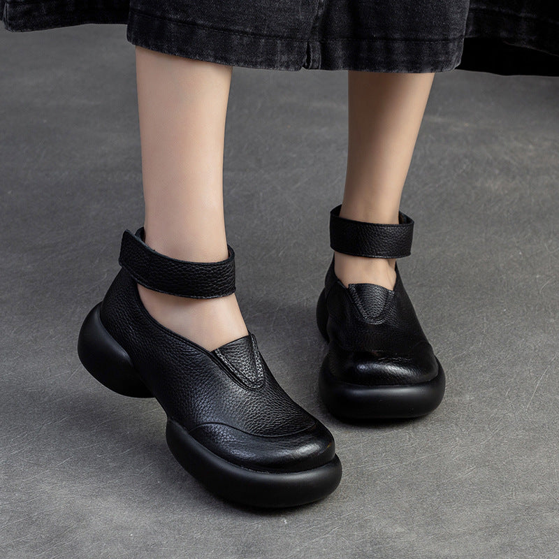 Women's Round Head Thick Bottom Classy Hepburn Casual Shoes