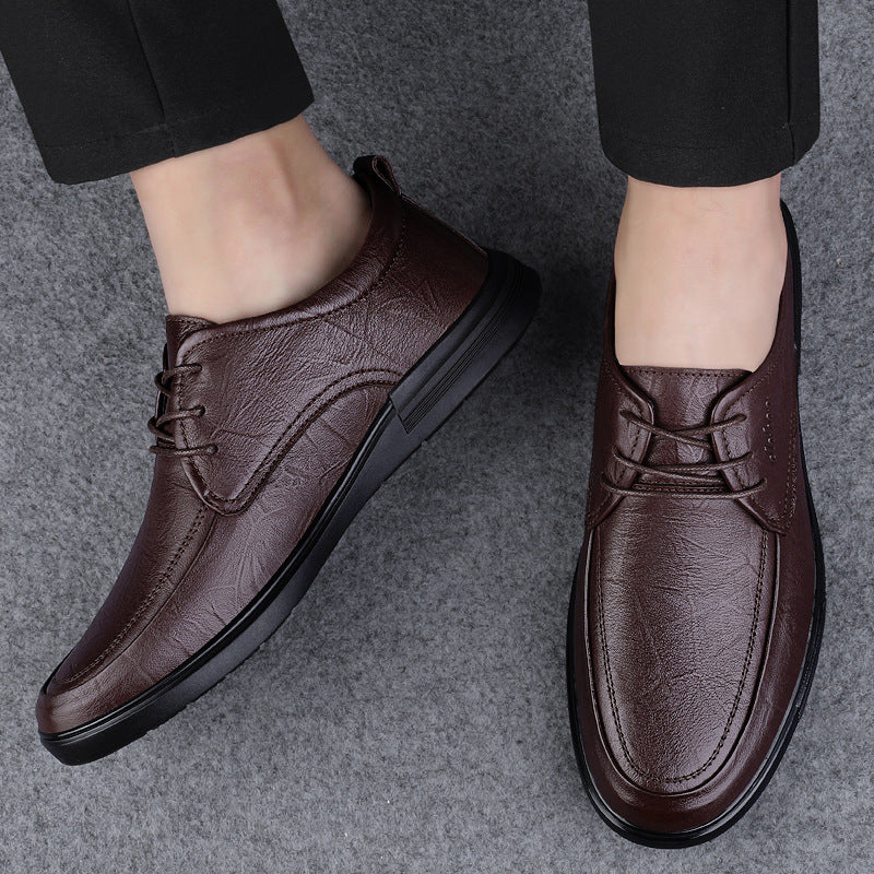 Men's Plus Size Business Flat Driving Four Men's Casual Leather Shoes