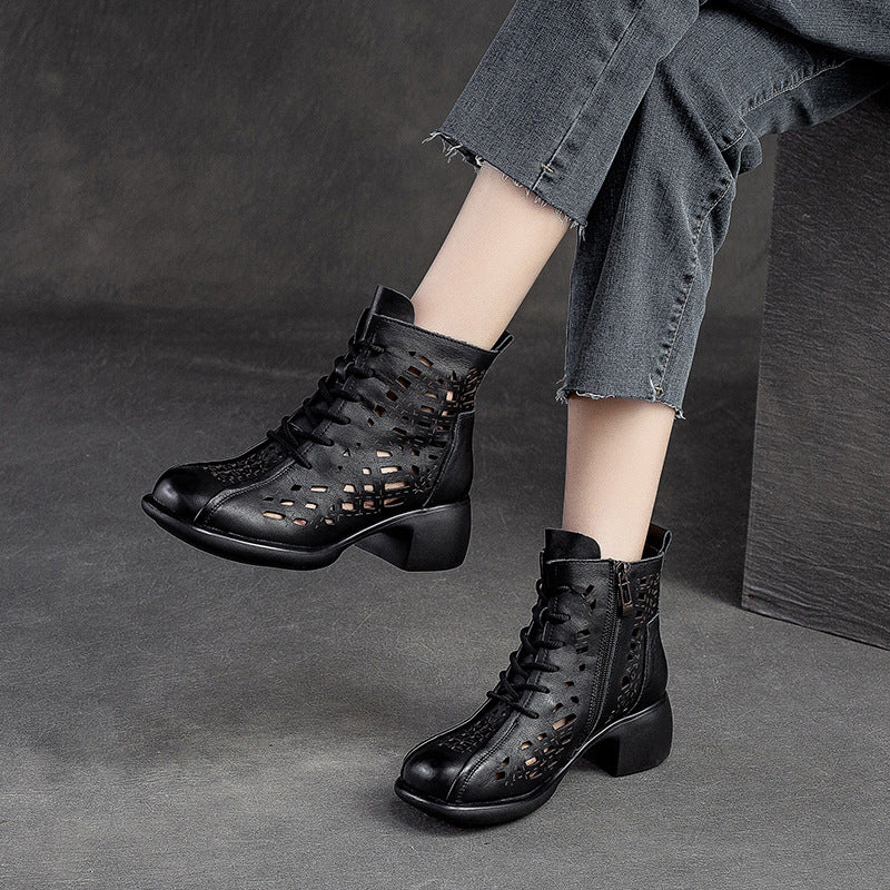 Women's & Men's Comfortable Roman Style Retro Rub Colored Heels