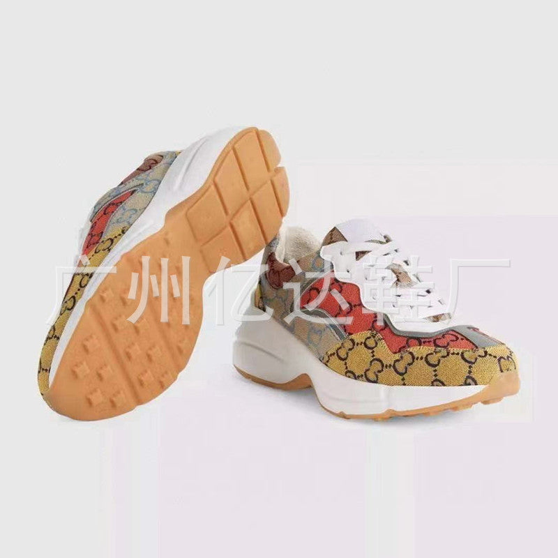 Dad Female Old Flower Fashion Height Increasing Sneakers