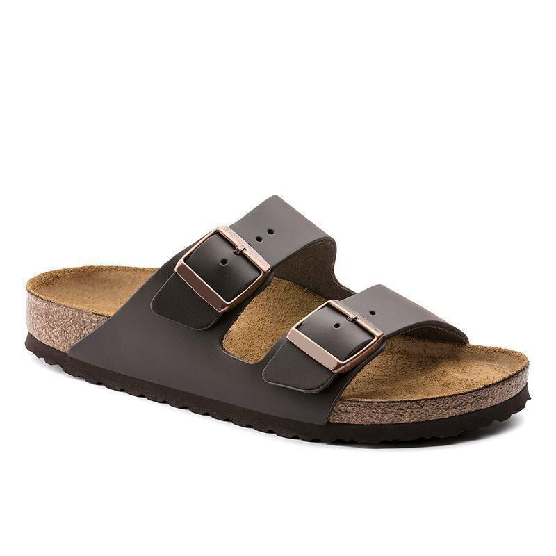 Women's & Men's Full Cowhide Genuine Cork Double-breasted Outerwear Sandals
