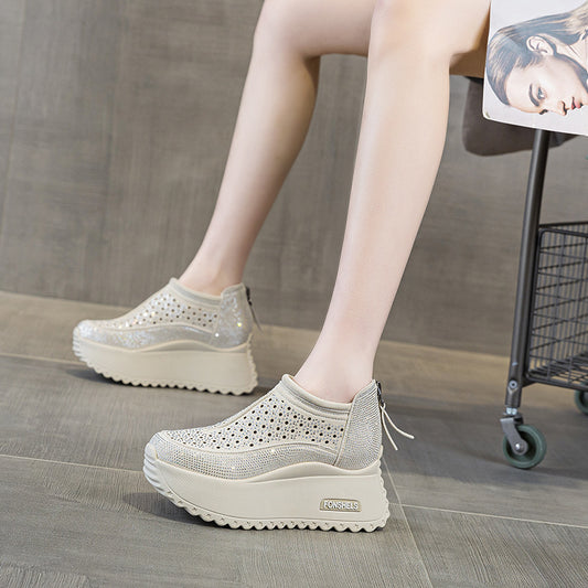 Women's Summer Round Toe Starry Rhinestone Fashion Breathable Women's Shoes