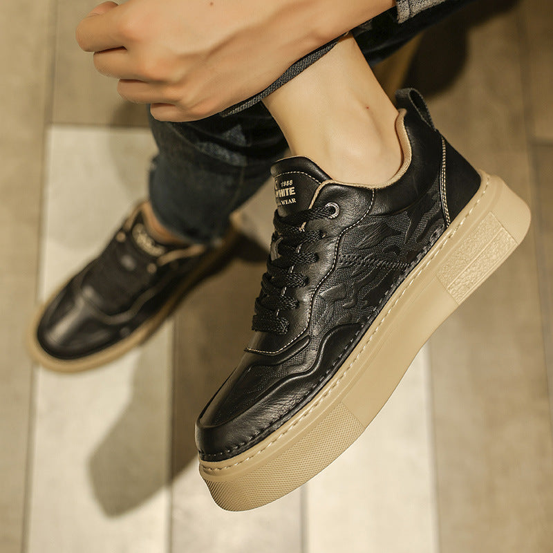 Men's High-grade Versatile Design Height Increasing Green Sneakers