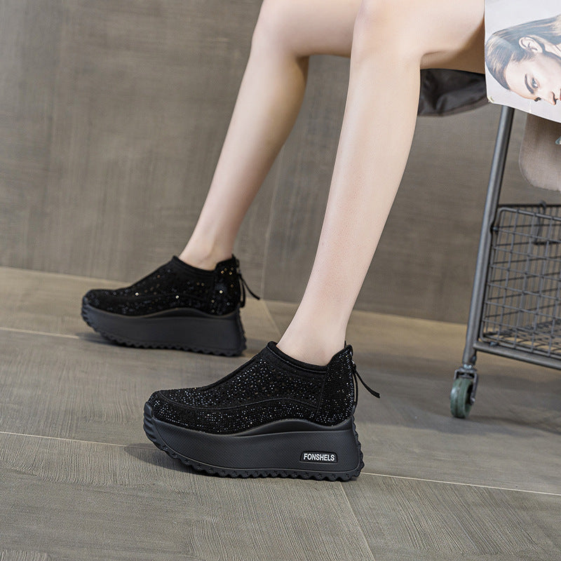 Women's Summer Round Toe Starry Rhinestone Fashion Breathable Women's Shoes