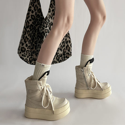 Women's Design Height Increasing Sports Short Thick Boots