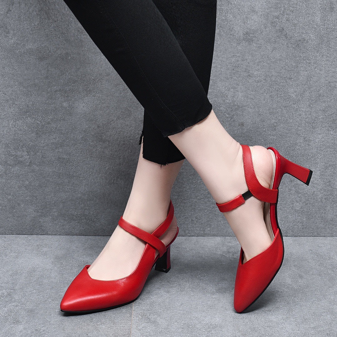 Women's Genuine Fashion Summer Chunky High Heels
