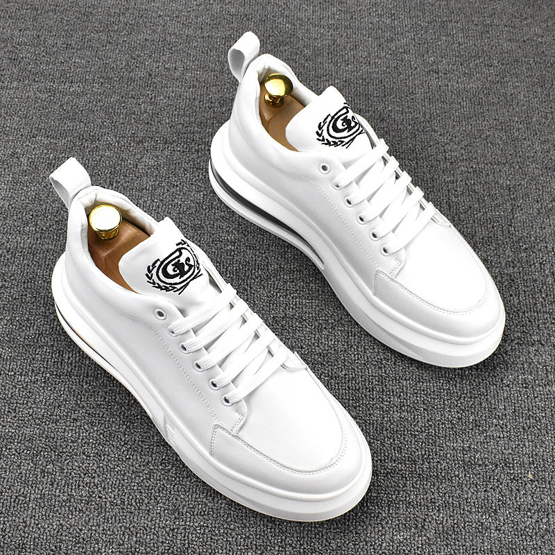 Men's Style Low Top Trendy Height Increasing Insole Board Thick Casual Shoes