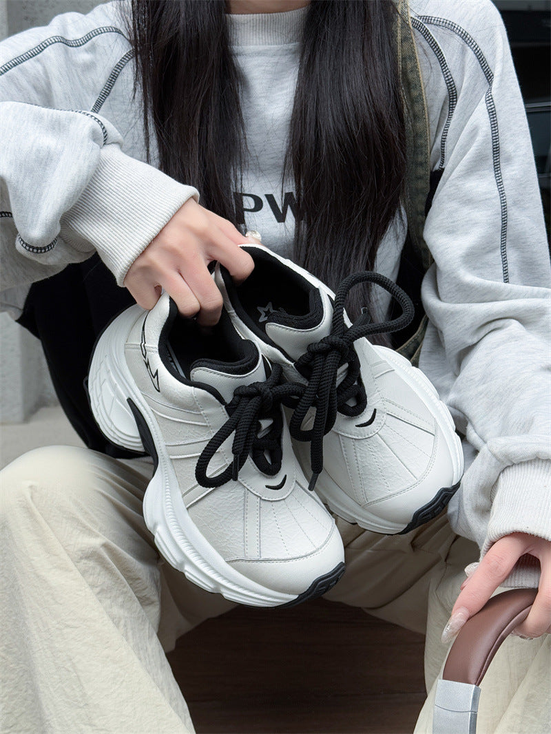 Color Thick Bottom Small Height Increasing Early Sneakers