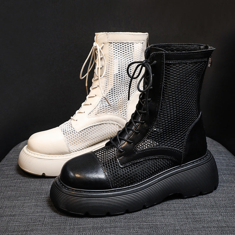 Women's Summer Thin Breathable Thick Mesh British Boots