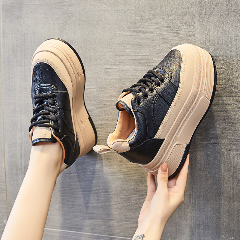 Women's & Men's Charming Hidden Platform Genuine Board Men's Shoes