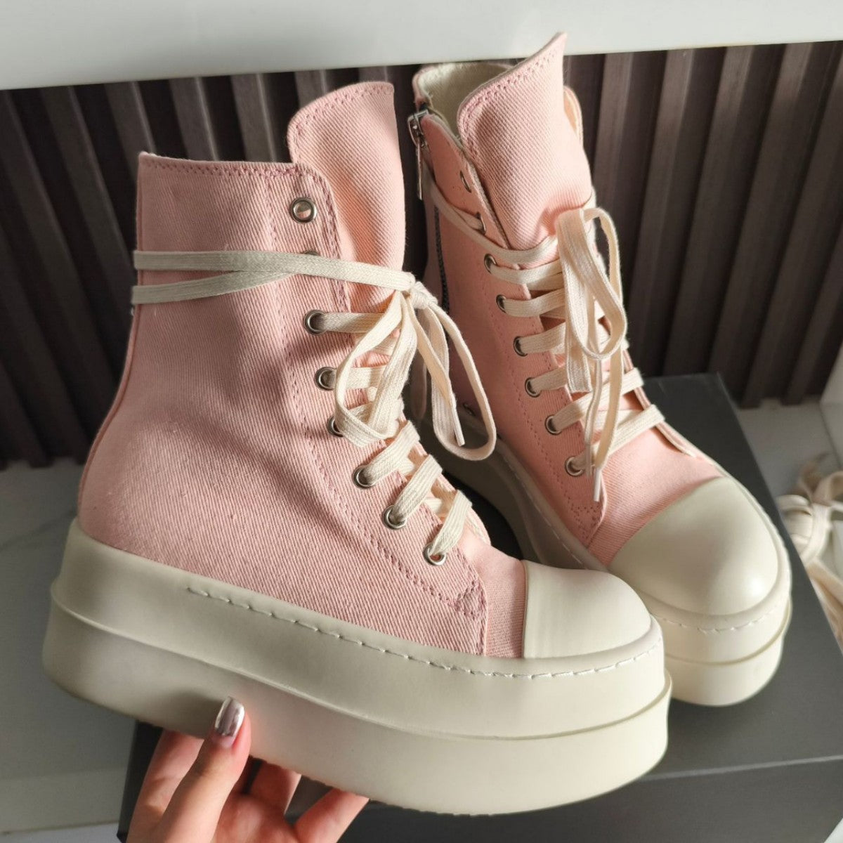 Women's Cloth Fashion Platform Height Increasing Street Canvas Shoes