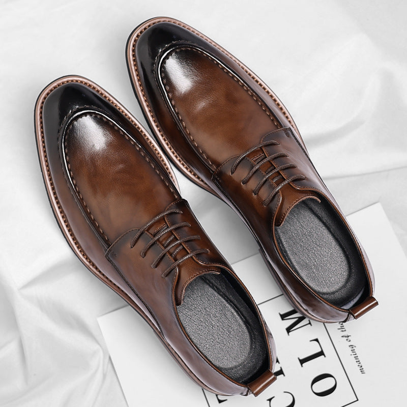 Men's Large Size European Style Oxford Pointed Toe Men's Business Leather Shoes