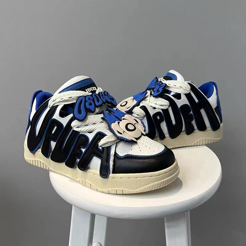 Women's & Men's Fashion Mike Big Eye Monster Bread Thick Bottom Versatile Sneakers