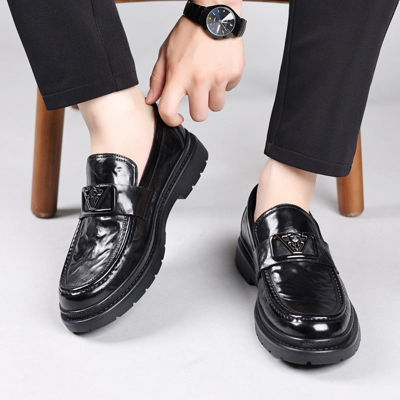 Men's Business Soft Bottom Breathable One Pedal Leather Shoes