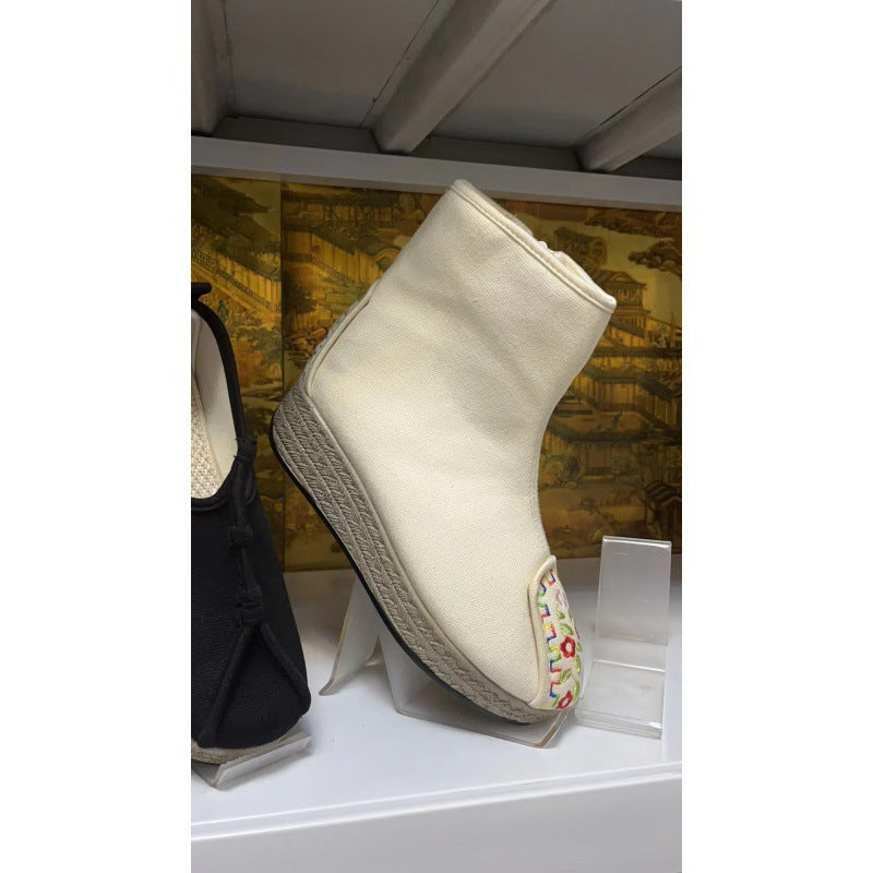 Women's Ethnic Style Fleece-lined Cotton Plain Ancient National Fashion Embroidery Women's Shoes