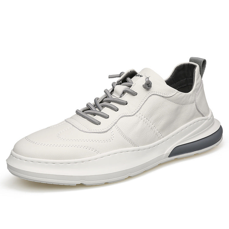 Men's Durable Versatile White Autumn Tide Leather Shoes