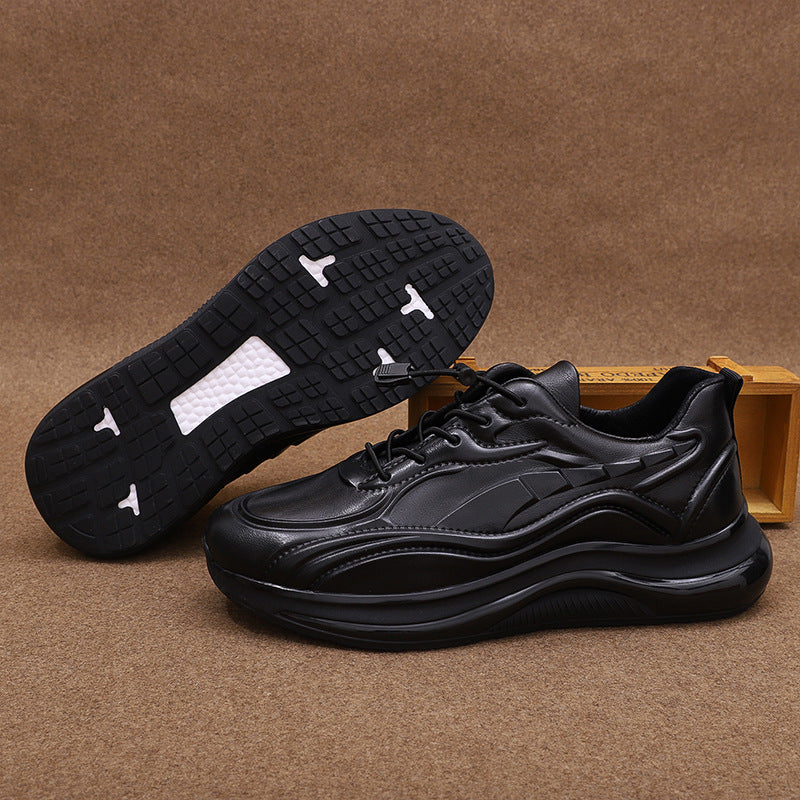 Trendy Lace Up Top Layer Cowhide Leather Shoes
