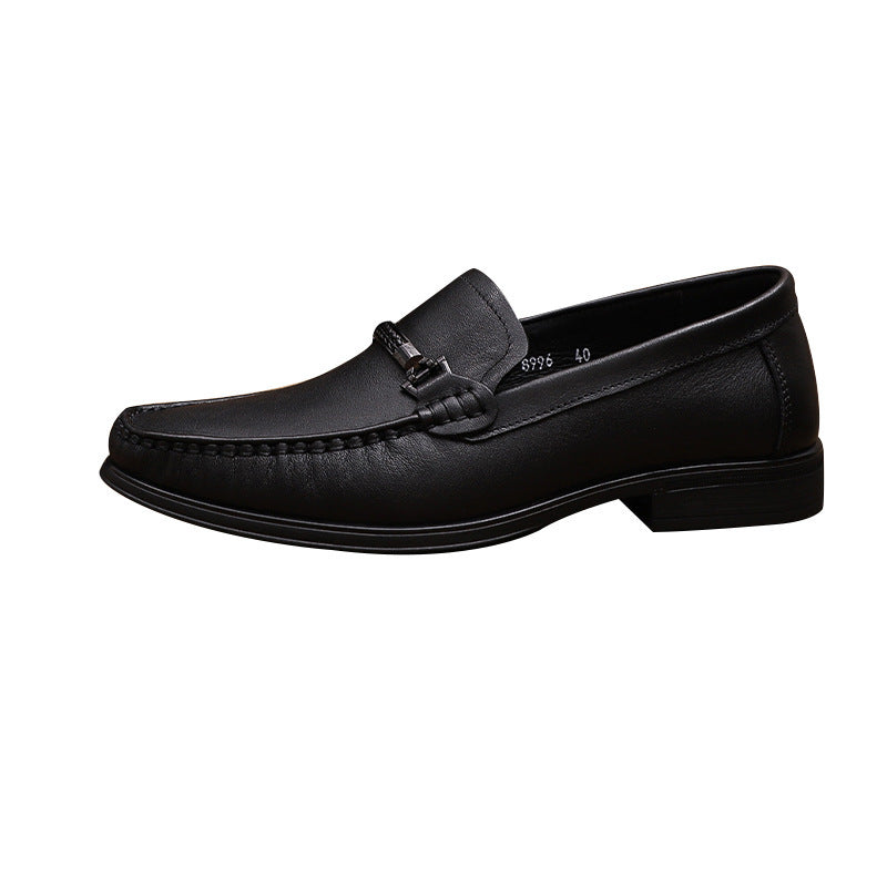 Men's Autumn First Layer Cowhide Simple Classic Slip-on Comfortable Driving Casual Shoes