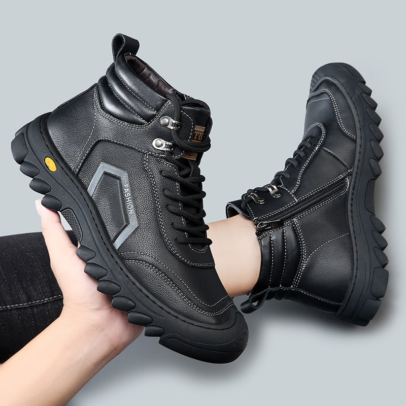 Men's Cotton Genuine Wool Fleece-lined Thick Warm Men's Shoes