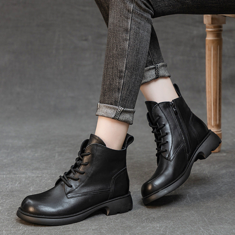 Women's Martin Chunky Soft Bottom Surface Plus Size Boots