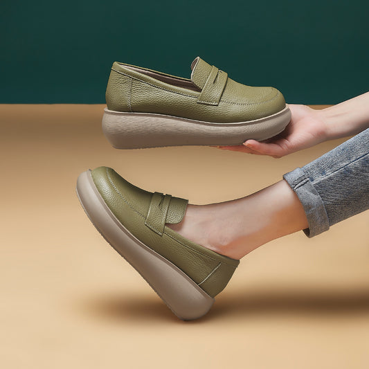 Platform British Retro Style Flat-heeled Slip-on Top Casual Shoes
