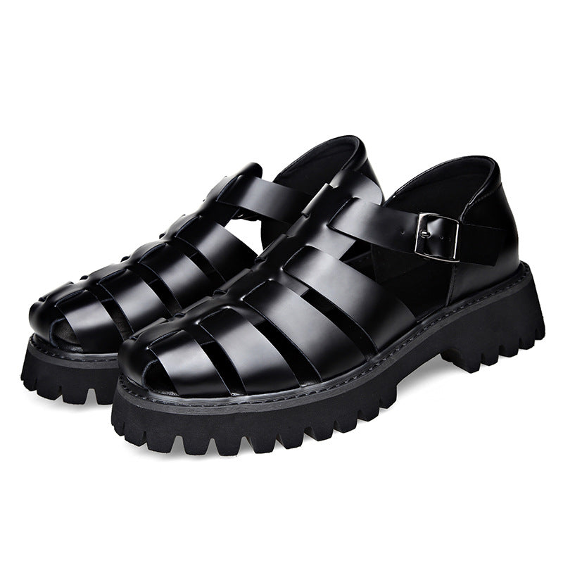 Men's Cool Breathable Lightweight Platform Slip-on Buckle Sandals