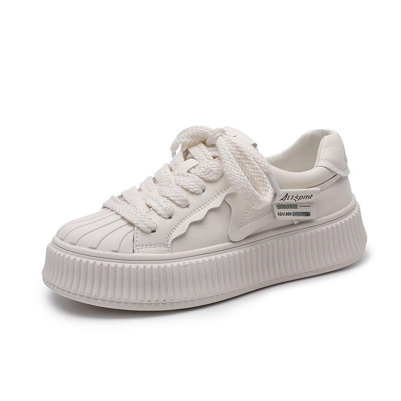 Women's Autumn Shell Toe Flat Korean Trendy Platform Leisure Sneakers