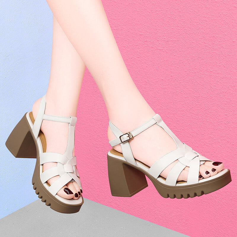Women's Wedge High Summer Fashion Platform Strap Heels