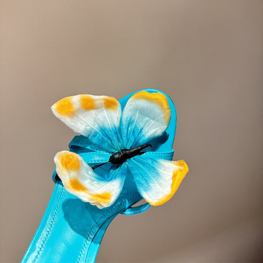 Color Matching Butterfly Ornament Catwalk Show Heels