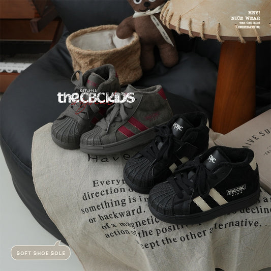 Children's Retro Style Board Winter Fleece-lined Boys Kid's Sneakers