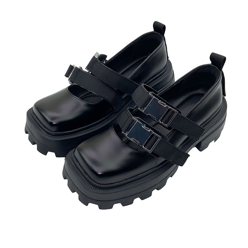 Women's Autumn Shallow Mouth Pumps Preppy Style Thick Bottom Mary Women's Shoes