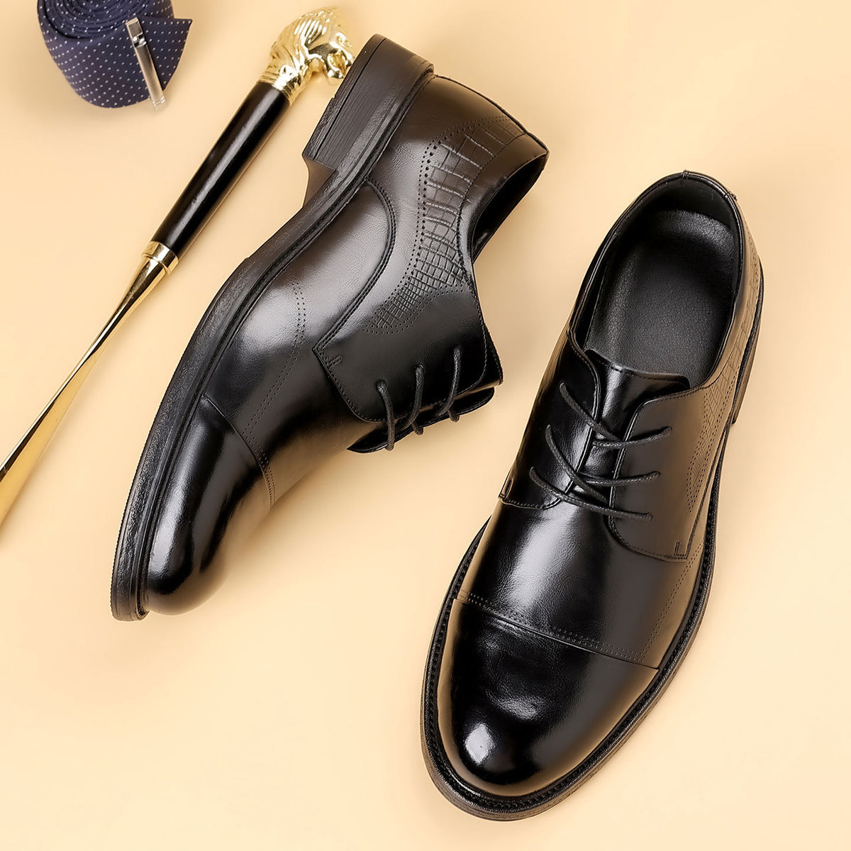 Men's Autumn Breathable Derby Formal Genuine England Men's Shoes