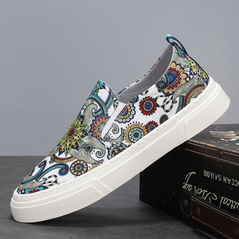 Men's British Style Breathable Cloth One Pedal Canvas Shoes