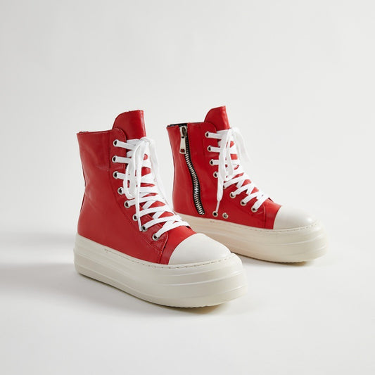 Women's Platform Side Zip Lace Up Increased Casual Shoes