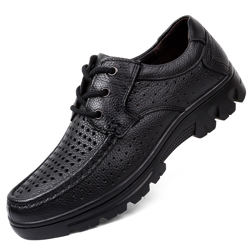 Men's Autumn Fattened Oversized Large Dad Leather Shoes