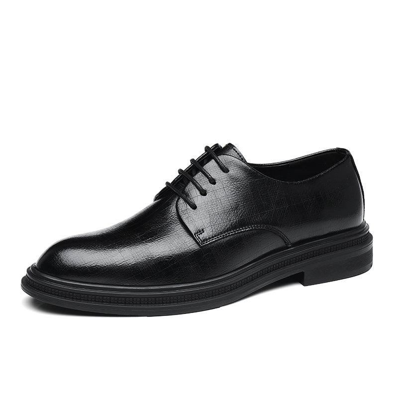 Men's Business Formal Wear Height Increased Fleece-lined Leather Shoes