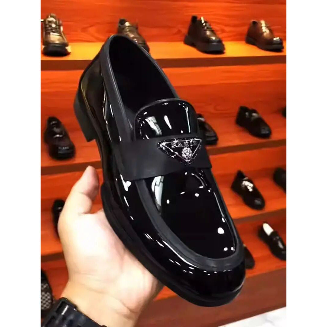 Men's Bright Simple Fashion Trend Soft Bottom British Leather Shoes