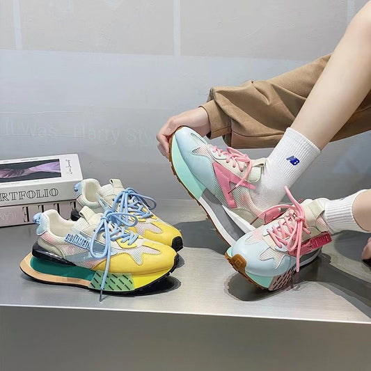 Women's Running Leisure Painted Heightened Comfortable Sole Sneakers