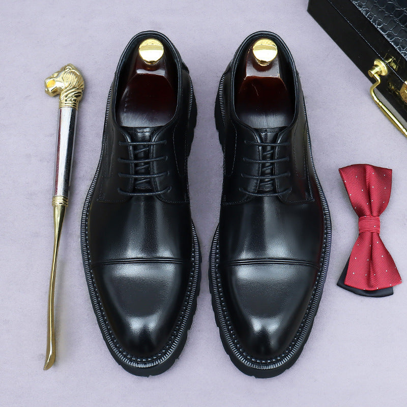 Men's Suit Height Increasing Commuter Style Three Leather Shoes