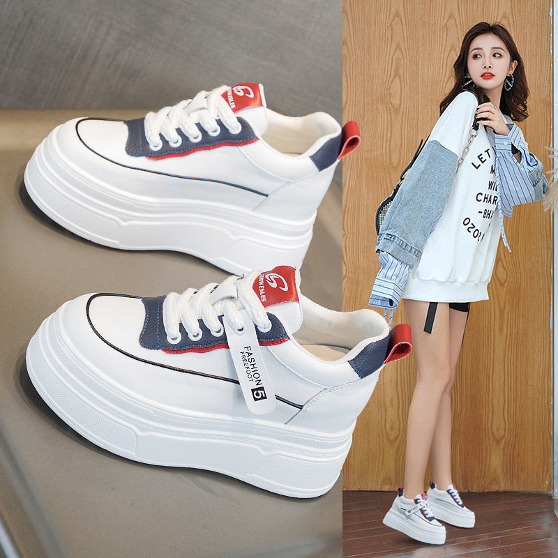 Women's Autumn Platform Fashionable Round Toe Heightened Easy Wear Women's Casual Shoes