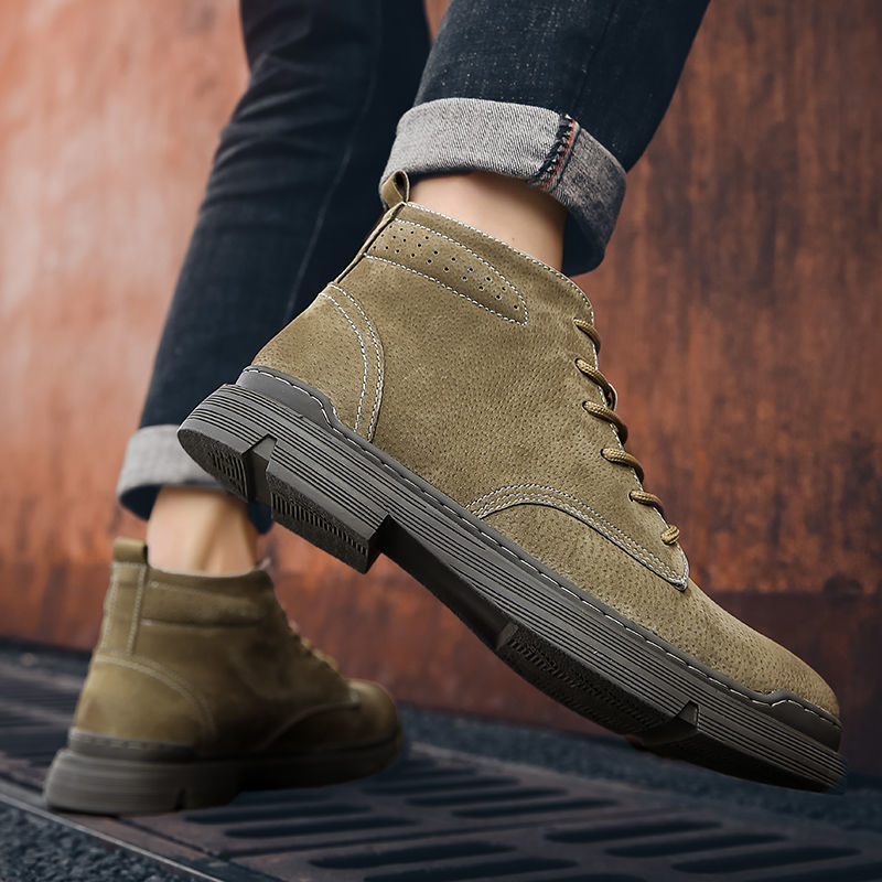 Men's British Style Spring Middle Top Working Wear Boots