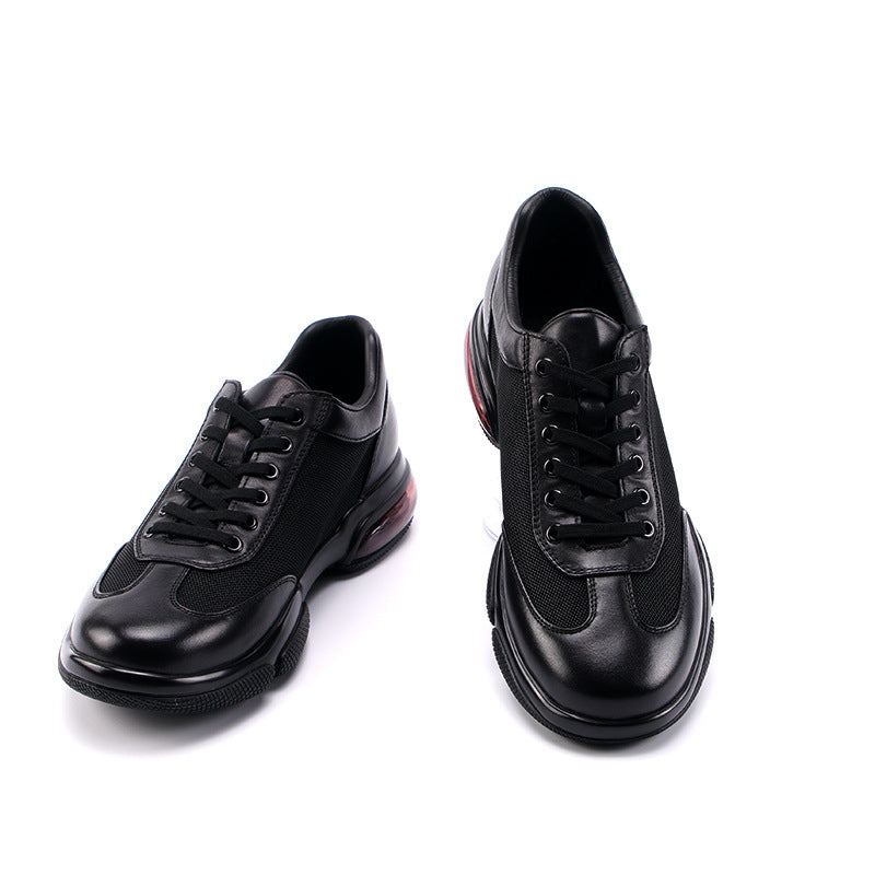 Men's Cushion Insole Fashion Sports Running Triangle Leather Shoes